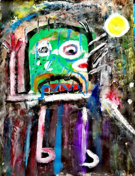 Green Face. Gemälde von Tobias Döberl