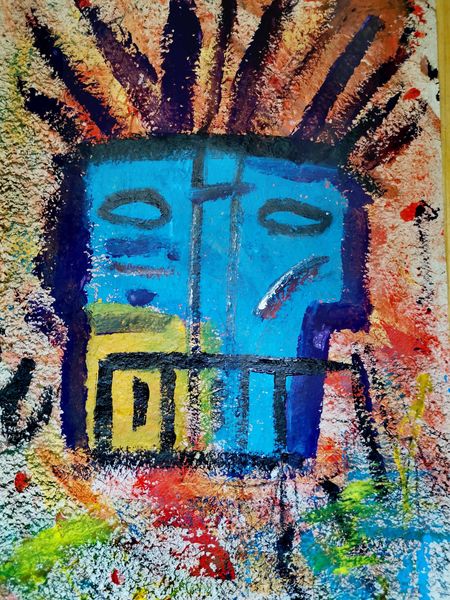 Blue Face. Gemälde von Tobias Döberl